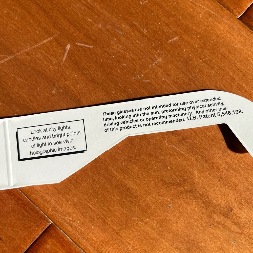 Holographic 3D glasses for your next event.